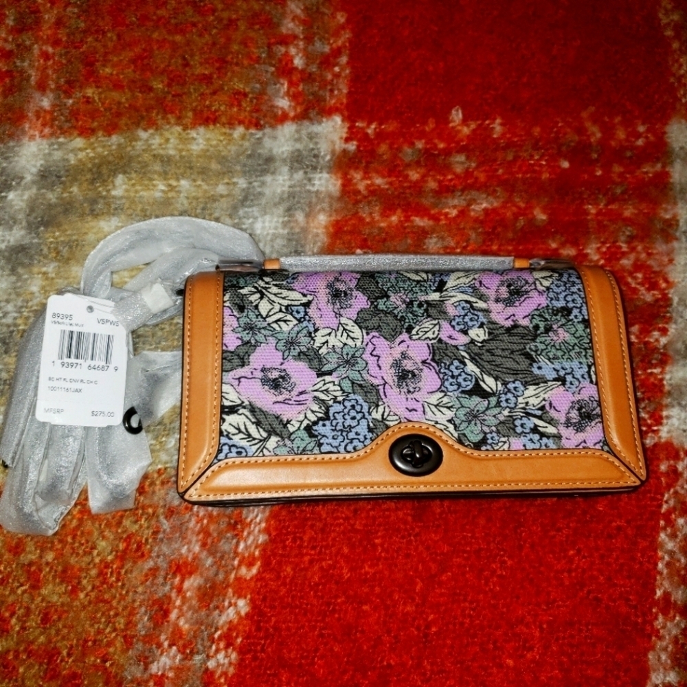 Coach Riley Heritage Floral Lavender Lilac 💜 Crossbody Purse Brand New